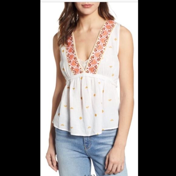 NWT Lucky romantic embroidered top - Picture 1 of 6